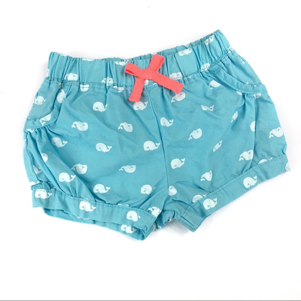 EUC Carter’s Blue Whale Print Shorts - 9m